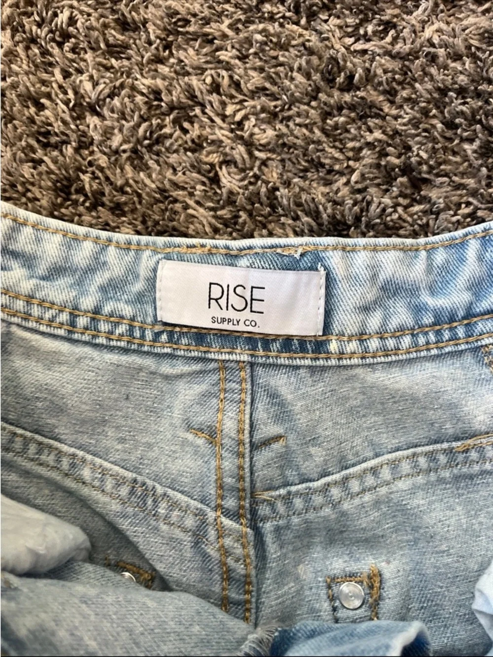 Rise Supply Co. High-Rise Baggy Long Denim Jean Shorts Jorts Light Wash Size 3